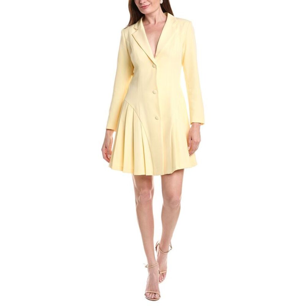 Pascale La Mode Womens Blazer Dress, Yellow